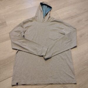 Johnnie-O Lightweight Hoodie Shirt Gunnar Men M Gray Golf Pullover Stretch